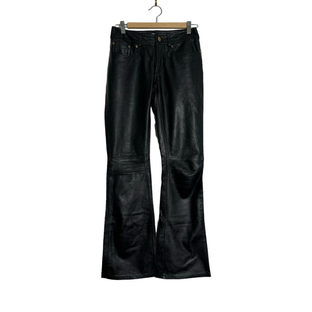 Vintage Charlotte Russe Y2K Bratz Black Leather Flare Pants Low Rise